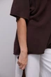 В'язана кофта oversize з коротким рукавом - коричневий цвет, ONE SIZE (є розміри) - зображення 4