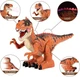Робот динозавр T-Rex на радіокеруванні , підсвічування, звук, парогенератор, обертається на 360°, рухливі деталі, пульт Жовтогарячий (i7-171805) - зображення 6