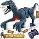 Робот Динозавр на радиоуправлении Velociraptor подсветка, звук, ходит, пульт Синий (i7-171804) - изображение 4