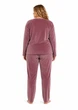 Піжама жіноча Pijamoni 5XL велюрова Пудровий кофта зі штанами - изображение 2