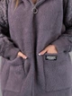 Женская кофта из альпаки лиловая однотонная с капюшоном one size (263277) - изображение 3