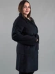 Жіночий теплий кардиган чорний з поясом на гудзиках (NA5005) XL - зображення 5