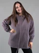 Женская кофта батал из альпаки лиловая с фактурным рукавом (263400) One size - изображение 2