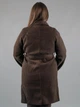 Жіночий теплий кардиган коричневий з поясом на гудзиках (NA5005) XL - зображення 4