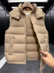 Мужская бежевая пуховая жилетка Burberry с капюшоном, гусиный пух 90% 2XL - изображение 8