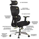 Офисное кресло "D1 Air" Mealux HF-D1 F/B, Black, до 136 кг - изображение 2