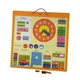 Magnetic Calendar Viga Toys Wood 46x46 cm Multicolor with Clock - зображення 2