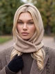 Женский капор Wool с экомеха на кнопках бежевый - изображение 1