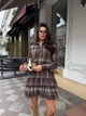 Платье фланелевое женское в клетку с длинным рукавом и поясом 48 шоколад (коричневое) - изображение 6