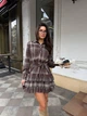 Платье фланелевое женское в клетку с длинным рукавом и поясом 48 шоколад (коричневое) - изображение 8