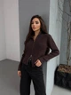 Кофта жіноча на блискавці з в'язаного трикотажу One size Коричнева (2503) - зображення 5