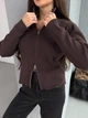 Кофта жіноча на блискавці з в'язаного трикотажу One size Коричнева (2503) - зображення 8