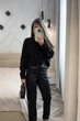 Брюки женские из экокожи с высокой посадкой и резинкой сзади G&M k-132697 46-48 Размер цвет черный - изображение 4