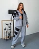 Спортивный костюм женский из водоотталкивающей плащевки двойка с кофтой на молнии и брюками на затяжках больших размеров G&M k-132655 58-60 Размер цвет серый - изображение 1