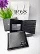 Чоловічий шкіряний гаманець Boss чорний - зображення 1