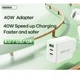 Мережевий зарядний пристрій REMAX Kiddy Series 40W 1A+2C Fast Charger RP-U123 EU-White - зображення 3