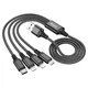 Кабель HOCO X76 4-in-1 Super charging cable (iP+iP+Type-C+Micro) Black - изображение 4