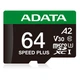 Карта пам'яті microSDXC (UHS-1 U3) A-DATA SPEED PLUS 64Gb Class 10 V30 A2 (R-160Mb/s W140Mb/s) (adapter SD) - изображение 3