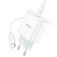 Мережевий зарядний пристрій з кабелем HOCO C104A Stage single port PD20W charger set (Type-C to Type-C) (EU) White - зображення 4