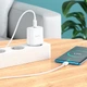 Мережевий зарядний пристрій з кабелем HOCO C104A Stage single port PD20W charger set (Type-C to Type-C) (EU) White - зображення 9