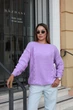 Свитер женский базовый сиреневого цвета 39421 One Size - изображение 2