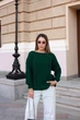 Свитер женский базовый изумрудного цвета 39418 One Size - изображение 5