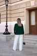Свитер женский базовый изумрудного цвета 39418 One Size - изображение 7
