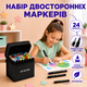 Набор маркеров 24 штуки набор скетч маркеров для рисования двусторонние маркеры для художников разноцветные фломастеры профессиональные Kayfovo MA-12 чехол сумка - изображение 1