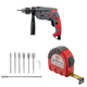 Набор для монтажа INTERTOOL: дрель DT-0107 + сверла SD-0207 + рулетка MT-0205 - изображение 1