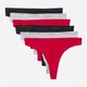 Набор трусиков танга женских Tommy Hilfiger 966045731 L 6 шт Черный/Светлый серый/Красный (1161981405) - изображение 4