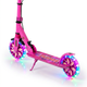 Самокат двухколесный складной розовый с светящимися колесами 200мм Scooter Pusher 5351 Pink - изображение 4