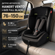 Автокрісло для дітей 76-150 см 9-36 кг автомобільне i-Size R129 з 5-точковими ременями 15 рівнями підголівника штатним кріпленням м’яким вкладишем боковою підтримкою чорне за рухом - зображення 1