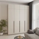 Шафа 4-дверна з антресоллю MebelStar Оскар МДФ Ultra Mat BL-B, блок шухляд 200x52x260 см Кашемір/Кашемір (MBS-6044) - зображення 1