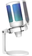 Микрофон FIFINE, USB, для компьютера, игр, прямых трансляций и записи, с RGB-подсветкой, шумоподавлением для мобильного видео, профессиональный микрофон для ноутбука и настольного компьютера, формат A6, белый. - изображение 1