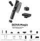 Трансформований мікрофон BOYA Magic, бездротовий петличний, настільний ручний мікрофон, короткі відео в прямому ефірі з шумозаглушенням AI, міні-аудіомікрофон, маленький мікрофон, повний комплект - изображение 7