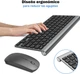 Набір клавіатури та миші PINKCAT темно-сірий QWERTY бездротовий 2.4G (USB-ресивер) Plug and Play (підключення без драйверів) - зображення 2