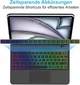 Клавиатура-чехол SENGBIRCH для iPad Air 13" (M2/M3) 2024-2025 и iPad Pro 12.9" (3-6 поколение 2018-2022) черная с тачпадом RGB-подсветкой раскладка QWERTZ немецкая PU-кожа - изображение 5
