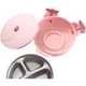 Набор детской посуды COOKSS из стали 316 на присоске с подогревом 3 предмета Pink - изображение 1