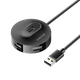 USB2.0-хаб SAMZHE з 4 портами, док-станцією розширення, розгалужувачем для ноутбуків та настільних комп'ютерів, багатопортовим конвертером з портом живлення, 1,5 метра, HB20-3 чорний - зображення 4