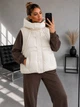 Жіноча жилетка з капюшоном, молочний, 42-46 (XS-S) (арт.7086YK) - зображення 5