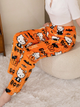 Штаны плюшевые пижамные оранжевого цвета Hello Kitty Helloween, теплые домашние штаны Хеллоу Китти Хеллоуин, M-L - изображение 5