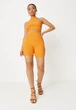 Легинсы-велосипедки Missguided H98857R S оранжевого цвета с вырезами и тканью в рубчик размер 8 (UK) / 36 (EU) для спорта и повседневного ношения - изображение 3