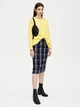 Юбка миди Pull & Bear 9398/382/400-AAPI прямая в клетку тартан синяя размер L с ремнем на талии и высокой посадкой 100% хлопок - изображение 2