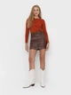 Джемпер женский Stradivarius 05083748344 бронзовый размер M лонгслив с мерцанием приталенного кроя короткой длины и с круглым вырезом - изображение 3