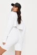 Шорты Missguided белый размер 8 (36) высокая талия эластичный пояс с зашнуровкой свободный крой необработанные края только шорты - изображение 3