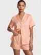 Сатиновая пижама Victoria's Secret Signature Satin Short Pajama Set - Персиковый -S - изображение 1