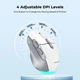 Компьютерная мышь Meetion беспроводная 2.4G + Bluetooth игровая 800–2400 dpi 7 кнопок RGB бело-серая (BTM001) - изображение 3