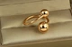 Кольцо Xuping Jewelry раздвижное Поцелуй два шарика р 16+ золотистое - изображение 2