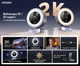 Вебкамера UGREEN CM910 2K до 30 кадр/с для Nintendo Switch 2 4-рівневе сенсорне підсвічування 2 всеспрямовані мікрофони фіксований фокус чорно-сріблясто-біла (65857) - зображення 2