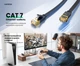 Сетевой кабель UGREEN NW106 5 м Cat 7 RJ45 на RJ45 до 10 Гбит/с полоса 600 МГц экранирование U/FTP плоский поддержка PoE проводники из чистой меди T568B на обоих концах 32 AWG черный (11263) - изображение 2